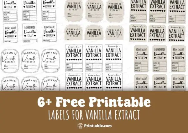 6+ Free Labels For Vanilla Extract Printable | PRINT-ABLE