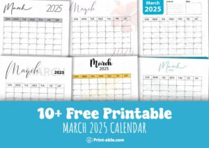 March 2025 Calendar Printable Free Download