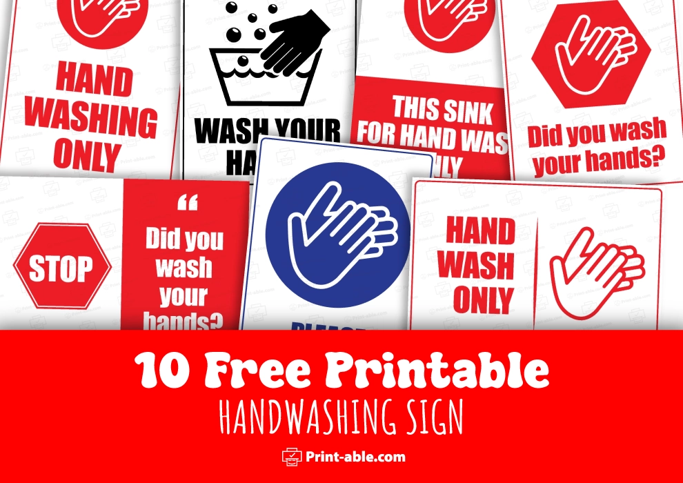 Handwashing Sign Printable Free Download