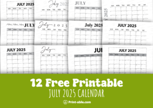 july 2025 calendar printable free download