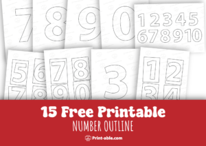 Number Outline Printable Free Download