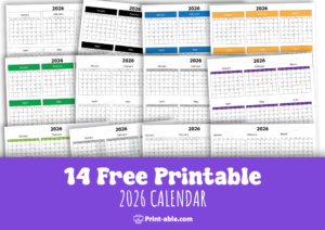 2026 calendar printable free download