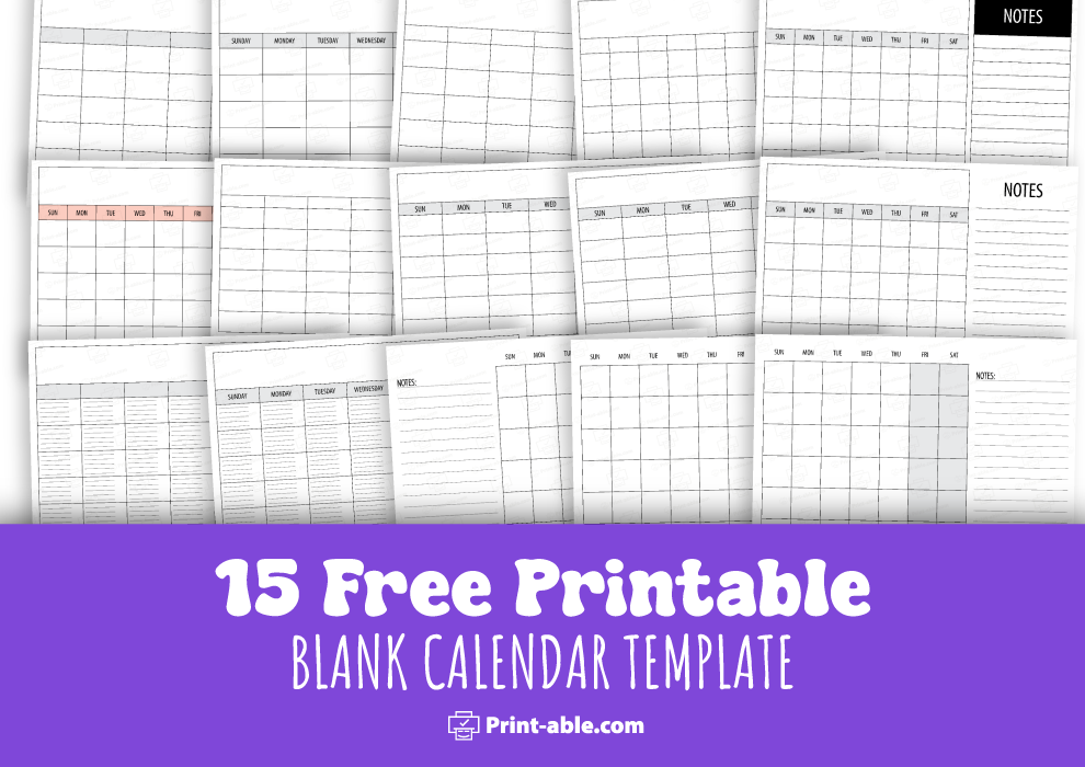 Blank calendar printable free download