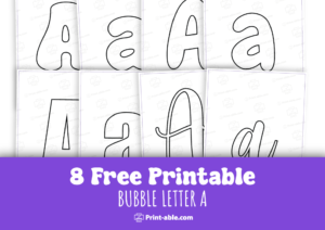 Bubble Letter A Printable Free Download