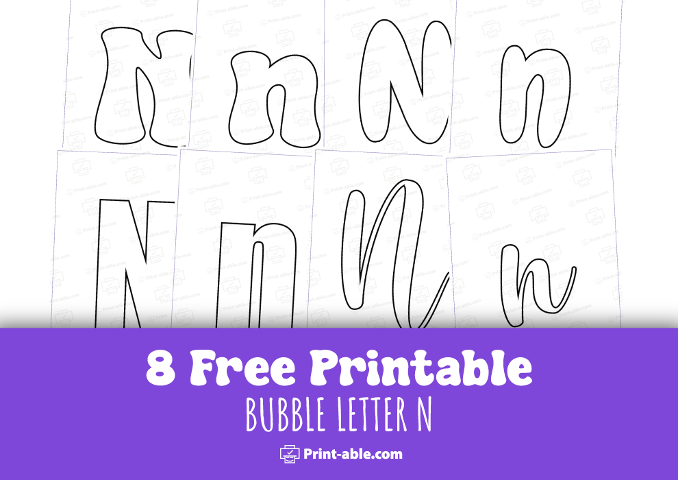 Bubble letter n free download