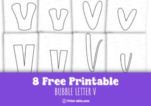 bubble letter v free download