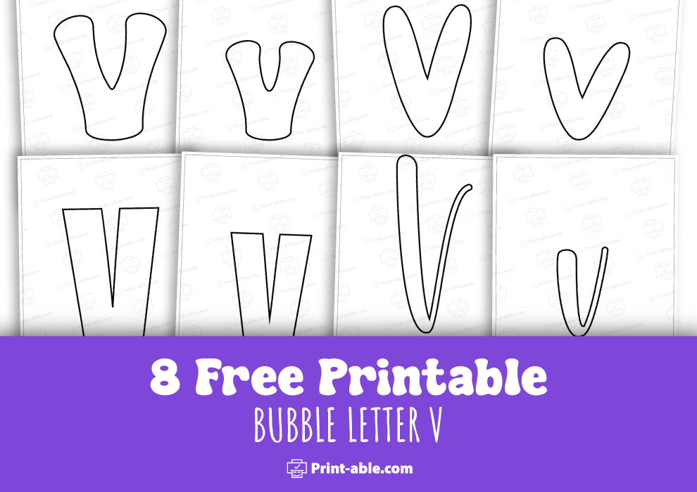 bubble letter v free download