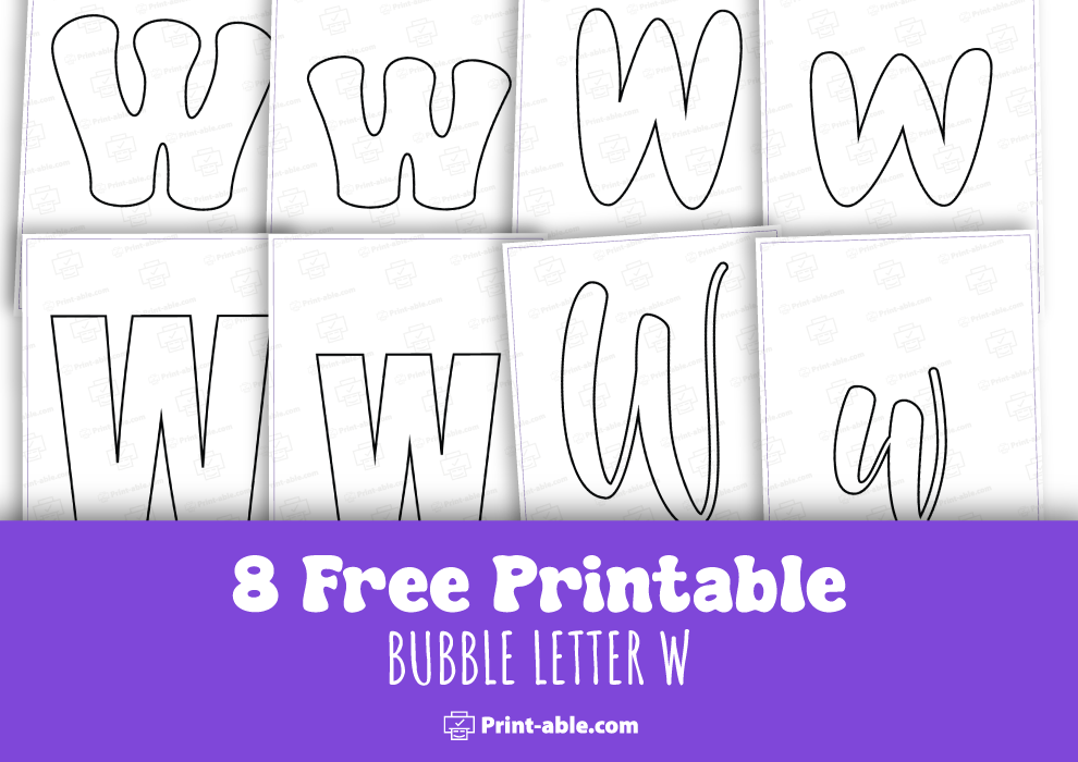 bubble letter w free download