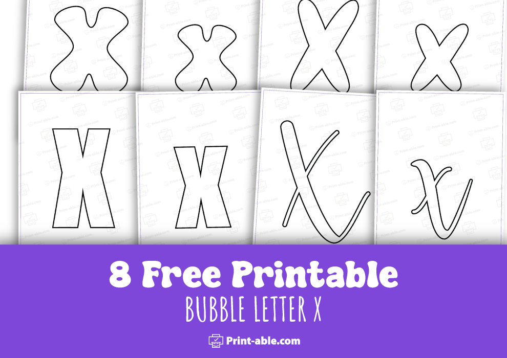 bubble letter x free download