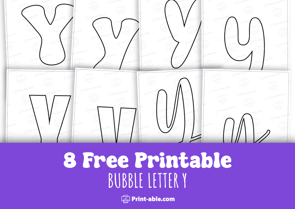 Bubble letter y printable