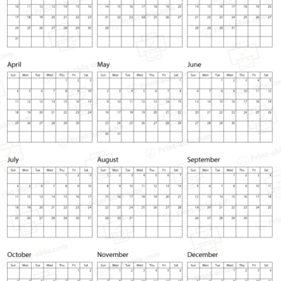 2027 Calendar Printable free download