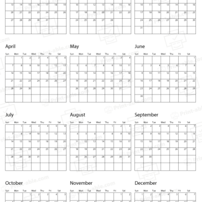 2030 printable calendar free download