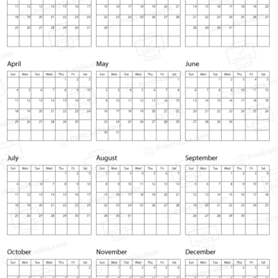 2032 calendar printable free download