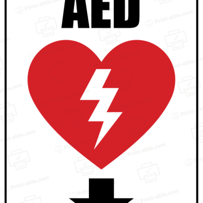 Aed sign printable free download