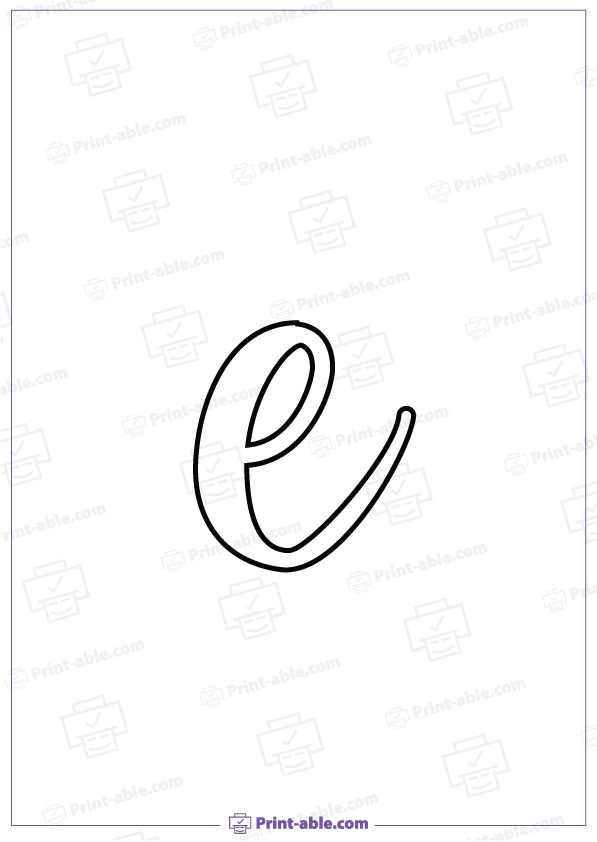 Bubble Letter E Printable Free Download