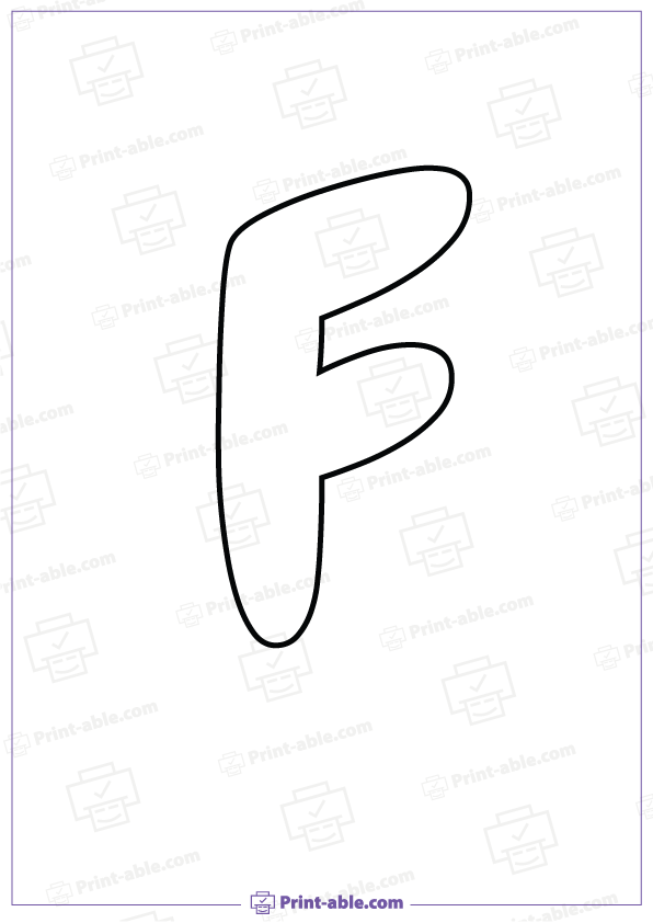 Bubble Letter F Printable Free Download