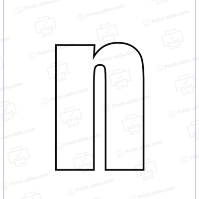 bubble letter N printable free download