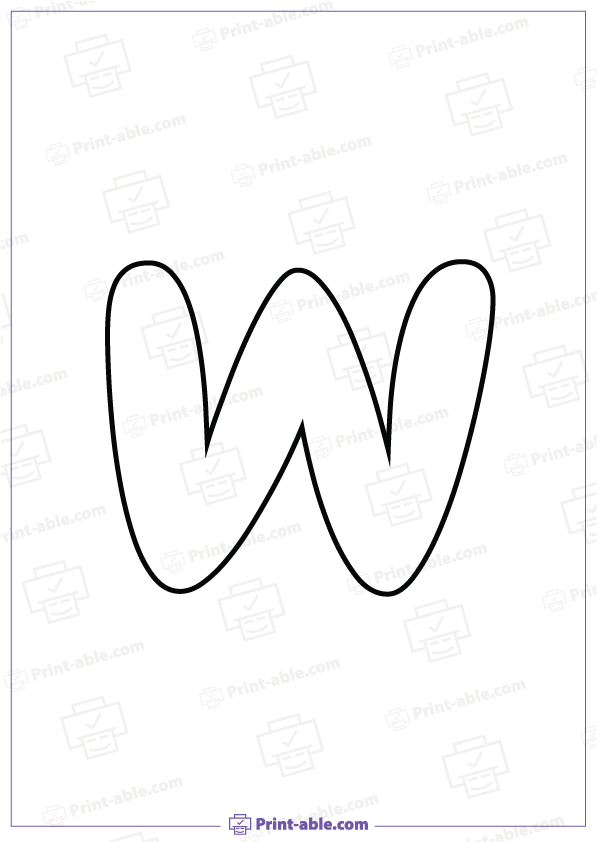 Bubble Letter W Printable Free Download