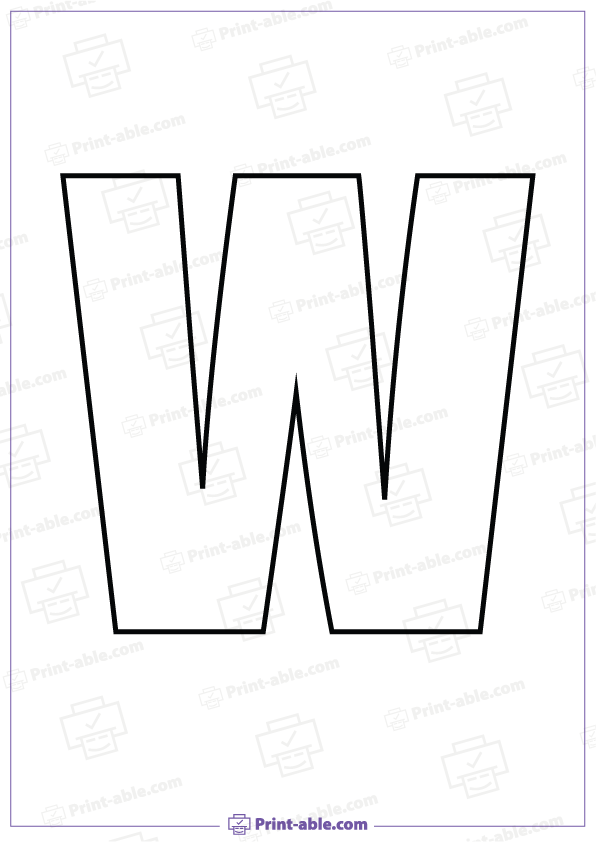 Bubble Letter W Printable Free Download