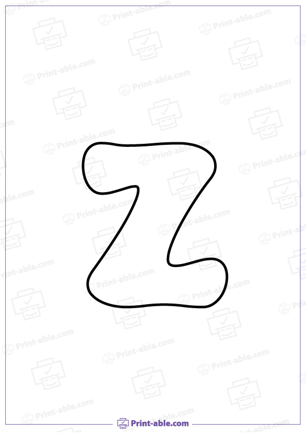 Bubble Letter Z Printable Free Download