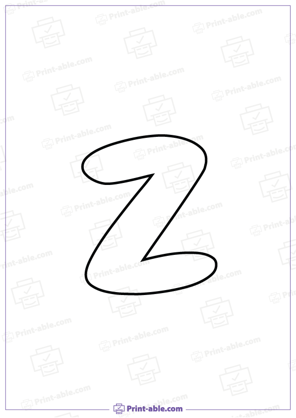 Bubble Letter Z Printable Free Download