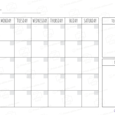 Monthly calendar printable free download