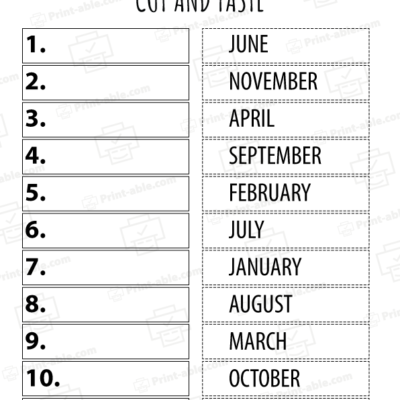 Months of the year printables