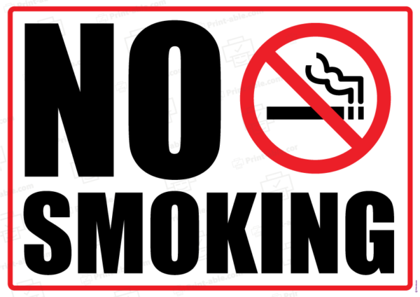 No smoking sign printable free download