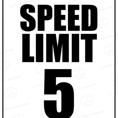 Speed Limit 5 Sign Printable