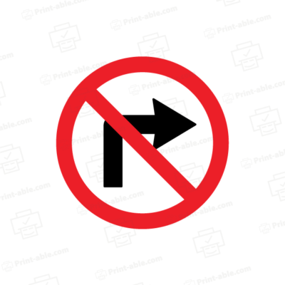 No Righ Turn Sign Printable