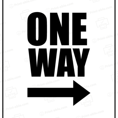 One Way Sign Printable