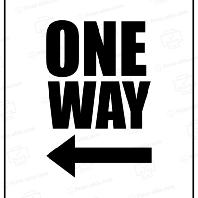 One Way Sign Printable