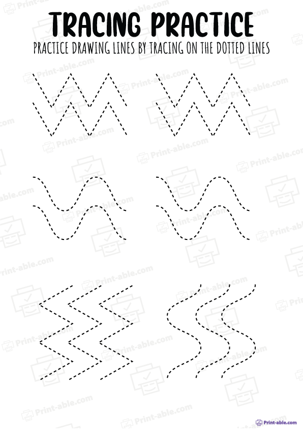Tracing Lines Worksheets Printable