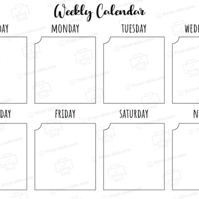 Weekly calendar printable