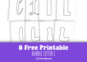 bubble letter L free download