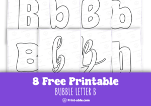 bubble letter b printable free download