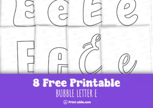 Bubble letter e free download