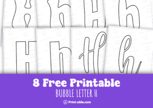 bubble letter h free download