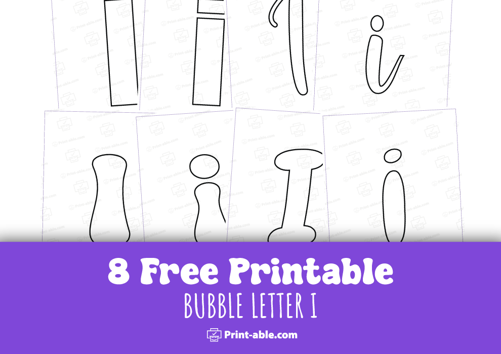 bubble letter i free download