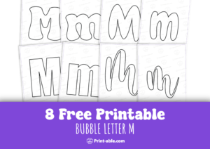 bubble letter m printable free download