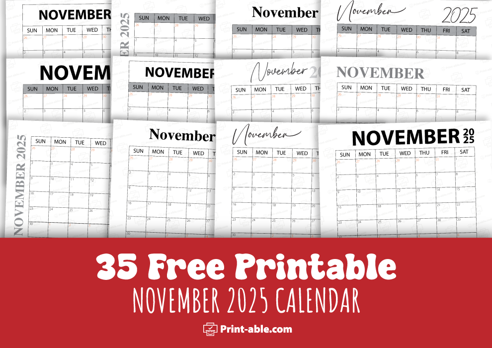 november 2025 calendar printable
