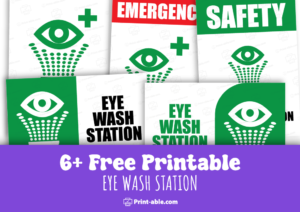 Eye wash station sign printable