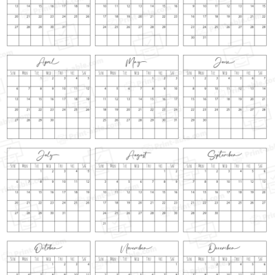 2036 Calendar printable free download