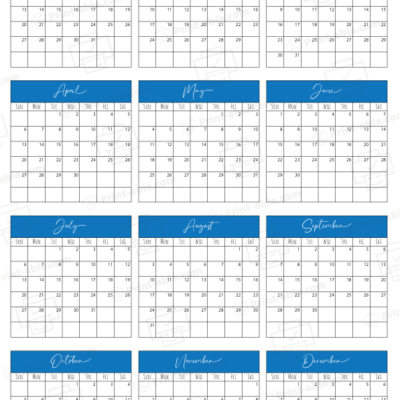 2036 Calendar printable free download