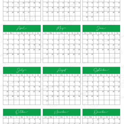 2036 Calendar printable free download