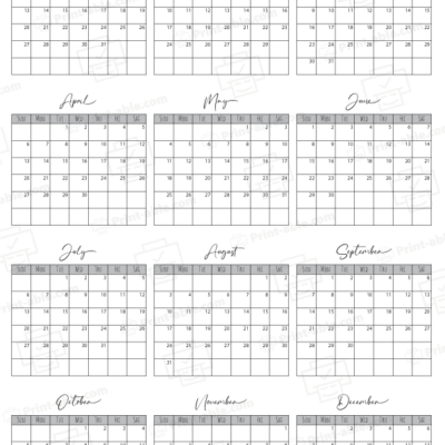 2036 Calendar printable free download