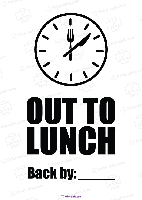 Closed For Lunch Sign Free Download