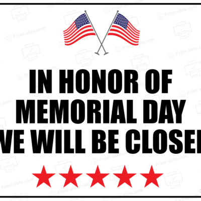 closed sign for memorial day free download