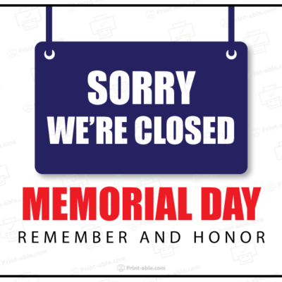 closed sign for memorial day free download