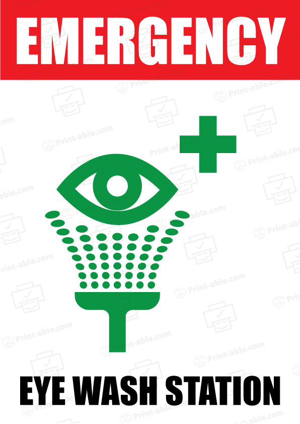 Eye Wash Station Sign Printable Free Download